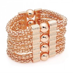 Bracelet - Seven row rose gold colour ball chain...