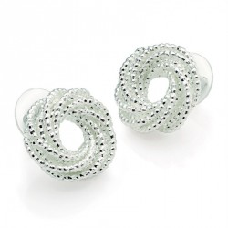 Earring - Silver colour swirl design knot stud earrings....