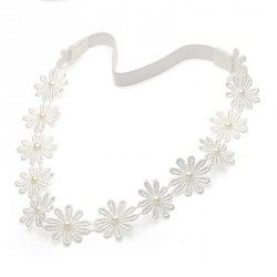 Hairband - Cream flower with cream pearl colour bead...