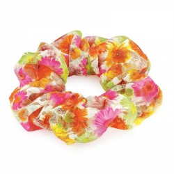 Scrunchie - Multi colour flower print lace design...