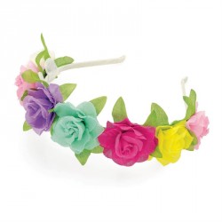 Headband - Multi colour flower head band. - (HA29417)